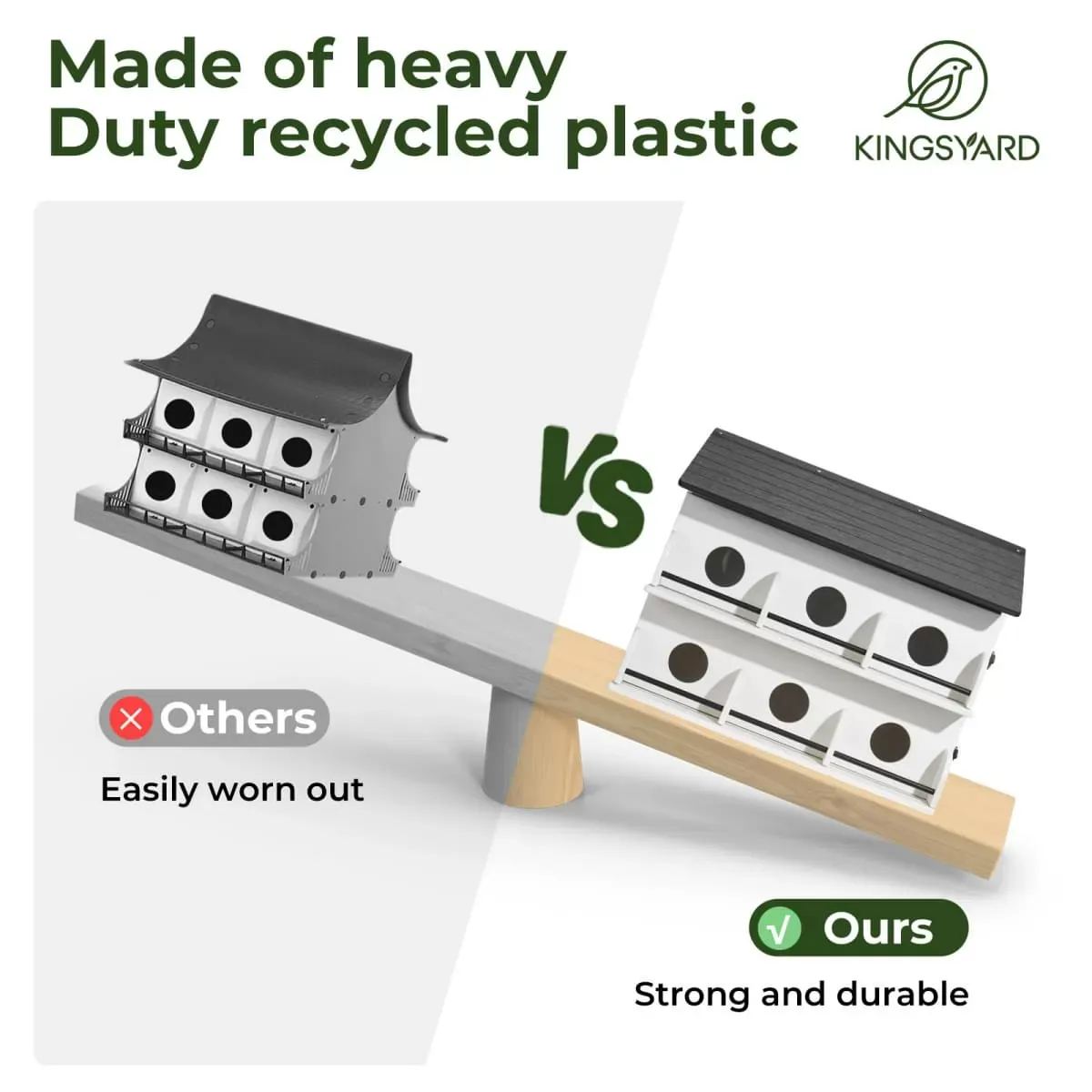 White Kingsyard Pre-Assembled 12-Room Purple Martin House 5