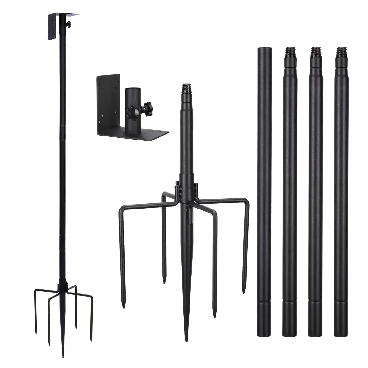 Black Kingsyard 80-Inch Smart Bird Feeder Mounting Pole 2