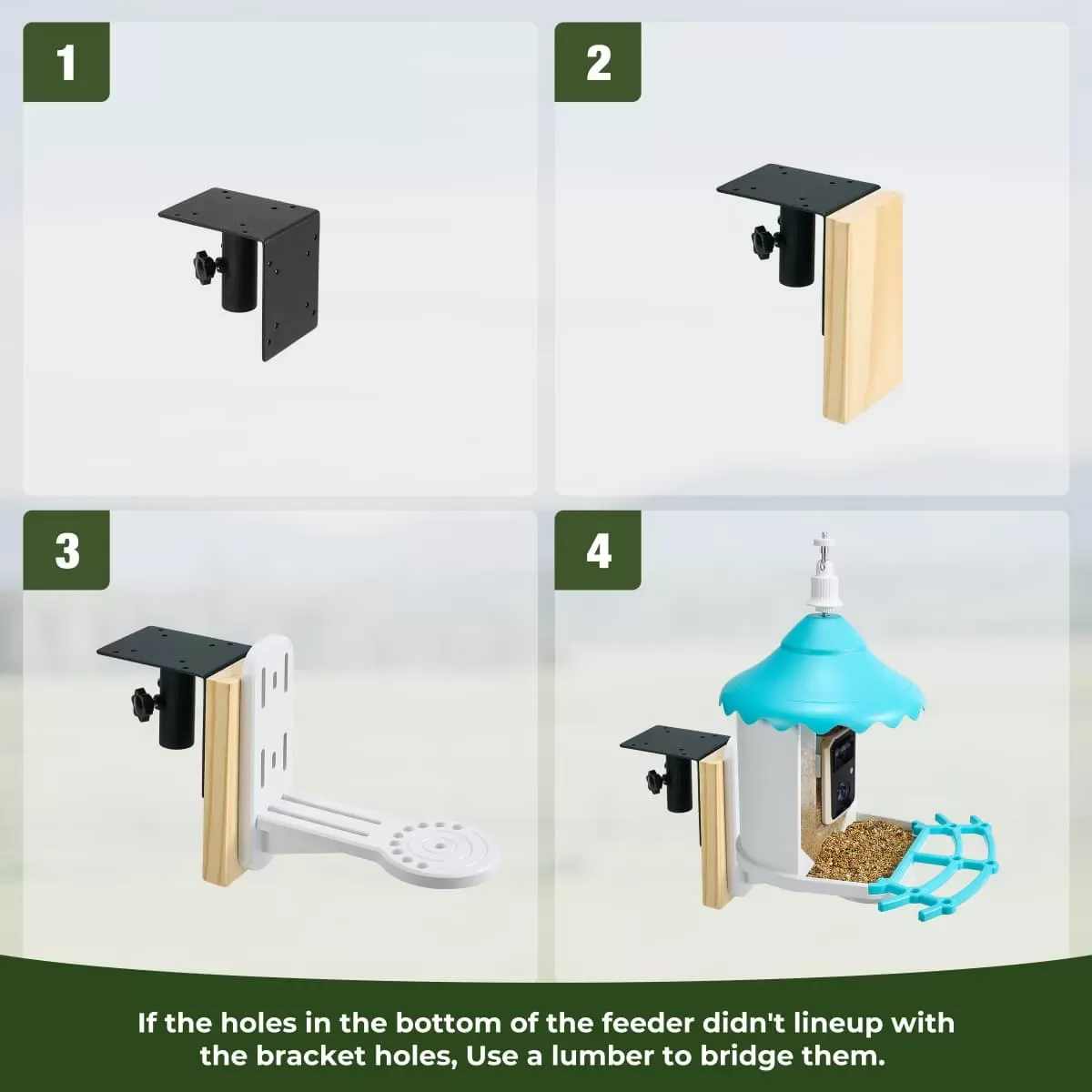 Kingsyard 80-Inch Smart Bird Feeder Mounting Pole 7