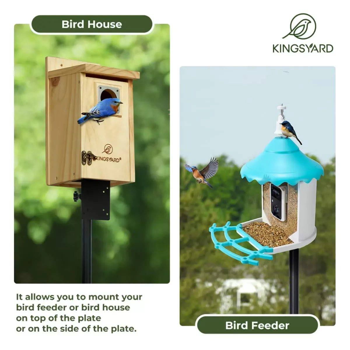 Kingsyard 80-Inch Smart Bird Feeder Mounting Pole 8