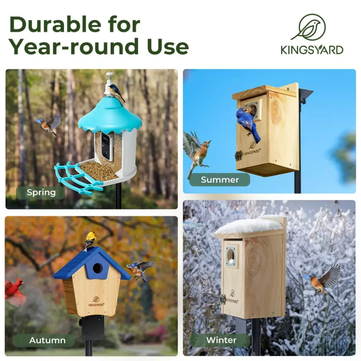 Black Kingsyard 80-Inch Smart Bird Feeder Mounting Pole 10