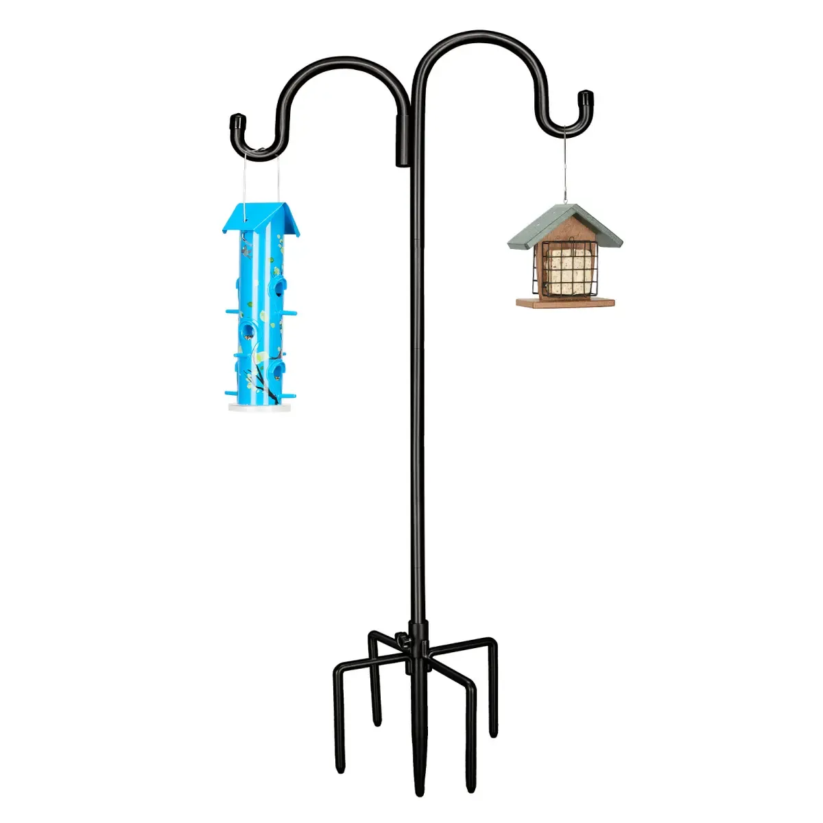 Kingsyard Heavy Duty Bird Feeder Pole with Double Shepherd Hooks 2