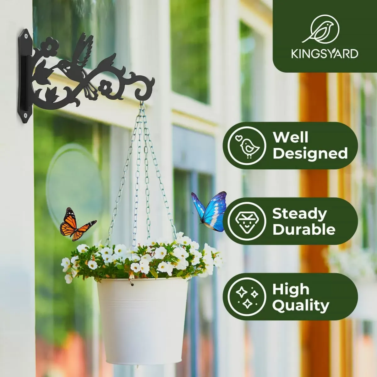 Kingsyard 2-Pack 8 Inch Heavy Duty Wall Plant Hangers 3 Kingsyard 2-Pack 8 Inch Heavy Duty Wall Plant Hangers 3