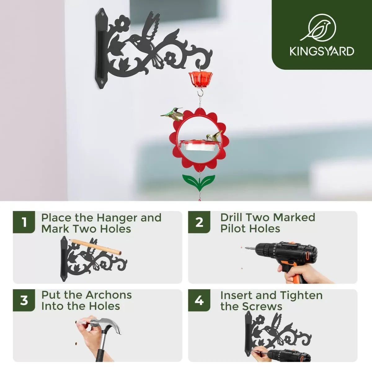 Kingsyard 2-Pack 8 Inch Heavy Duty Wall Plant Hangers 4 Kingsyard 2-Pack 8 Inch Heavy Duty Wall Plant Hangers 4