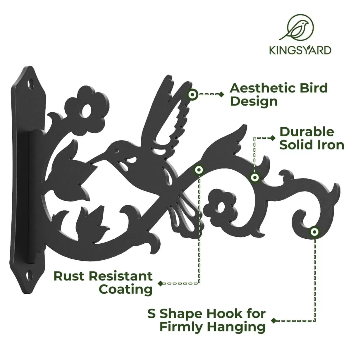 Kingsyard 2-Pack 8 Inch Heavy Duty Wall Plant Hangers 5 Kingsyard 2-Pack 8 Inch Heavy Duty Wall Plant Hangers 5