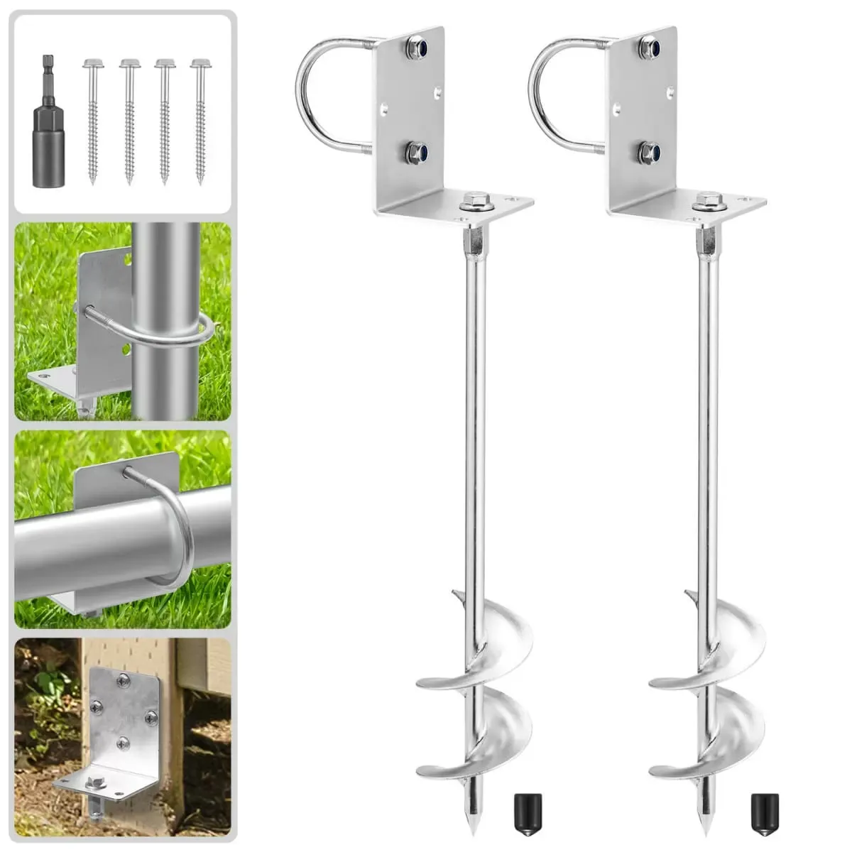 Kingsyard 20" Multi-Purpose Ground Anchors Screw 2 or 4 Pack 3