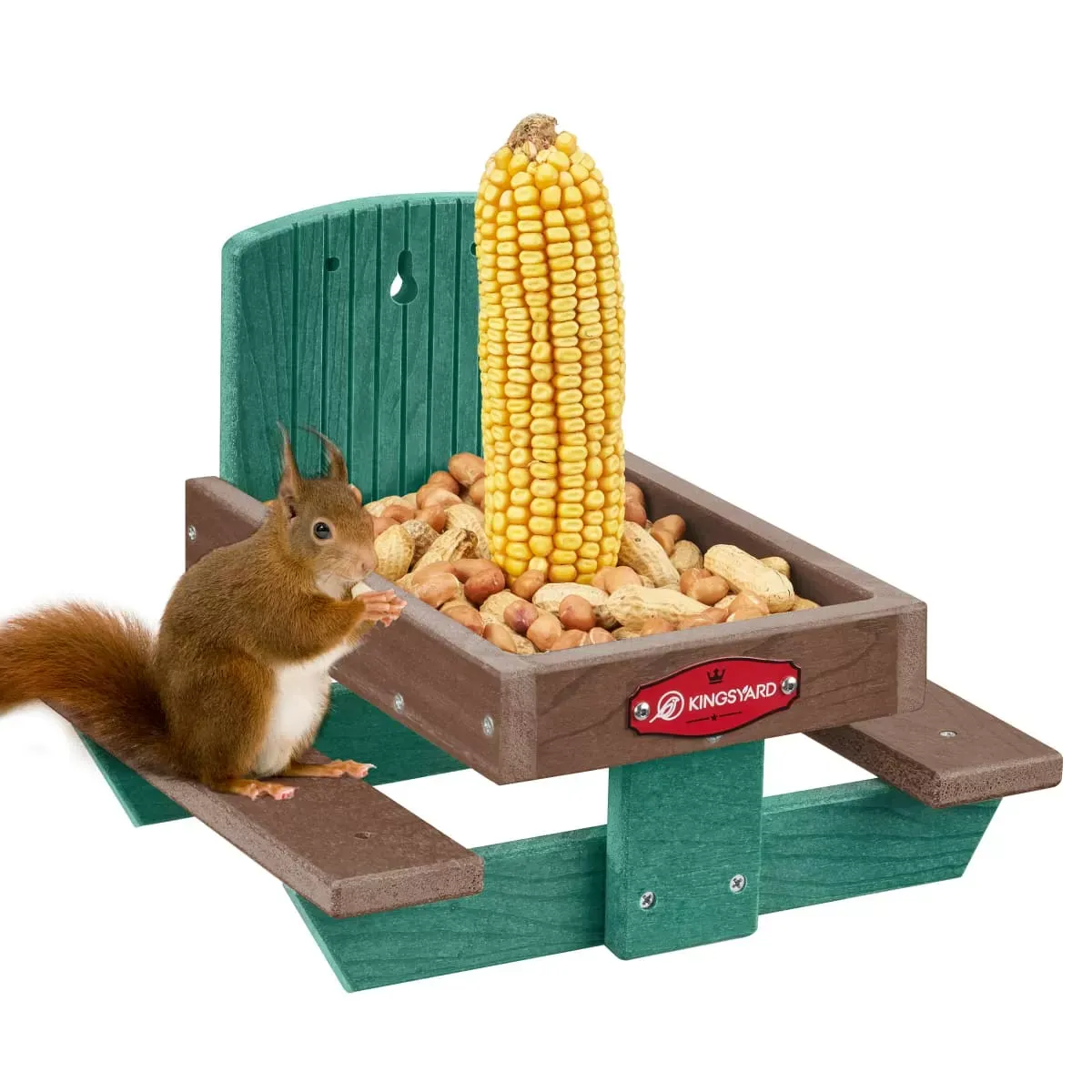Green Kingsyard Recycled Plastic Squirrel Picnic Table with Corn Cob 2 Green Kingsyard Recycled Plastic Squirrel Picnic Table with Corn Cob 2