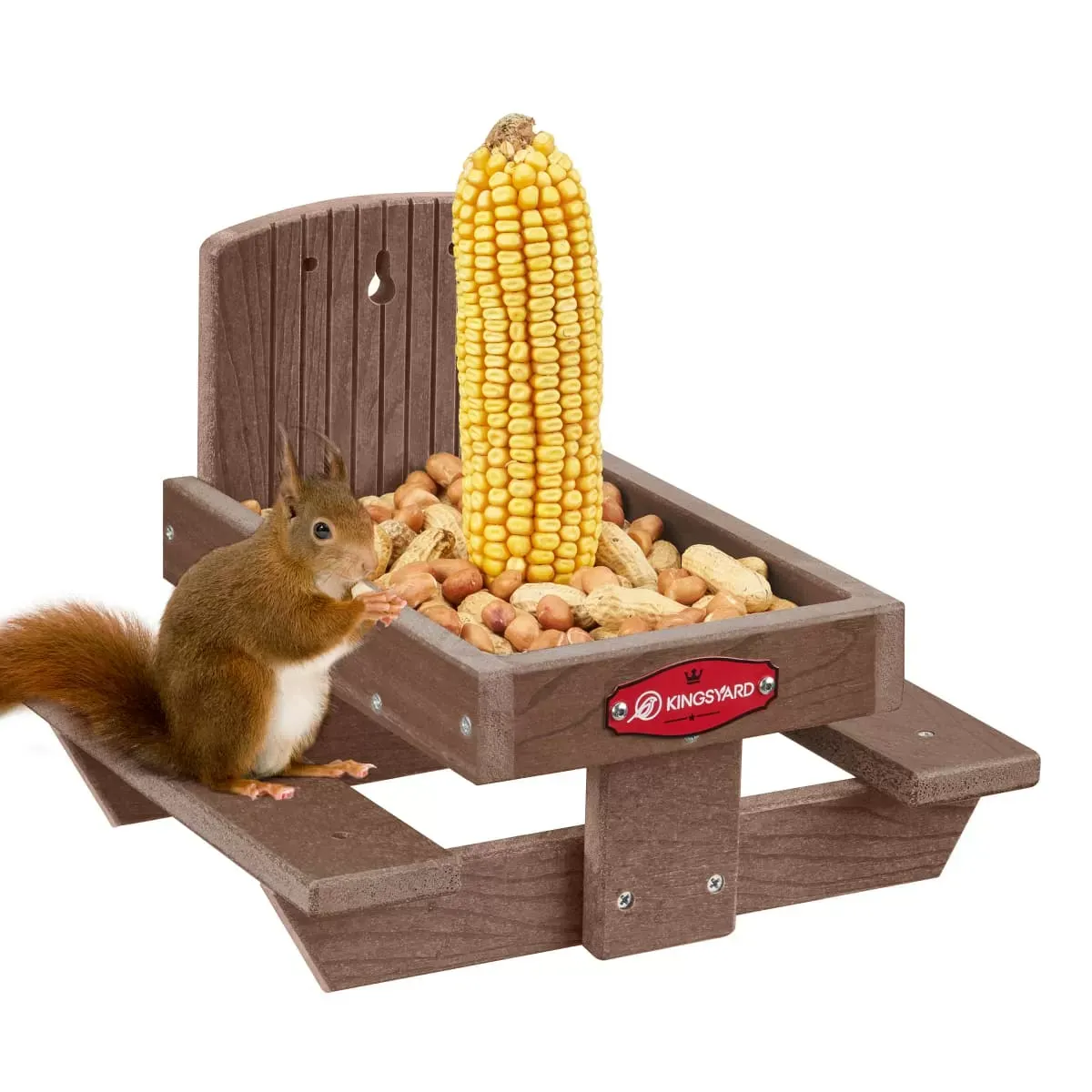 Brown Kingsyard Recycled Plastic Squirrel Picnic Table with Corn Cob 2 Brown Kingsyard Recycled Plastic Squirrel Picnic Table with Corn Cob 2