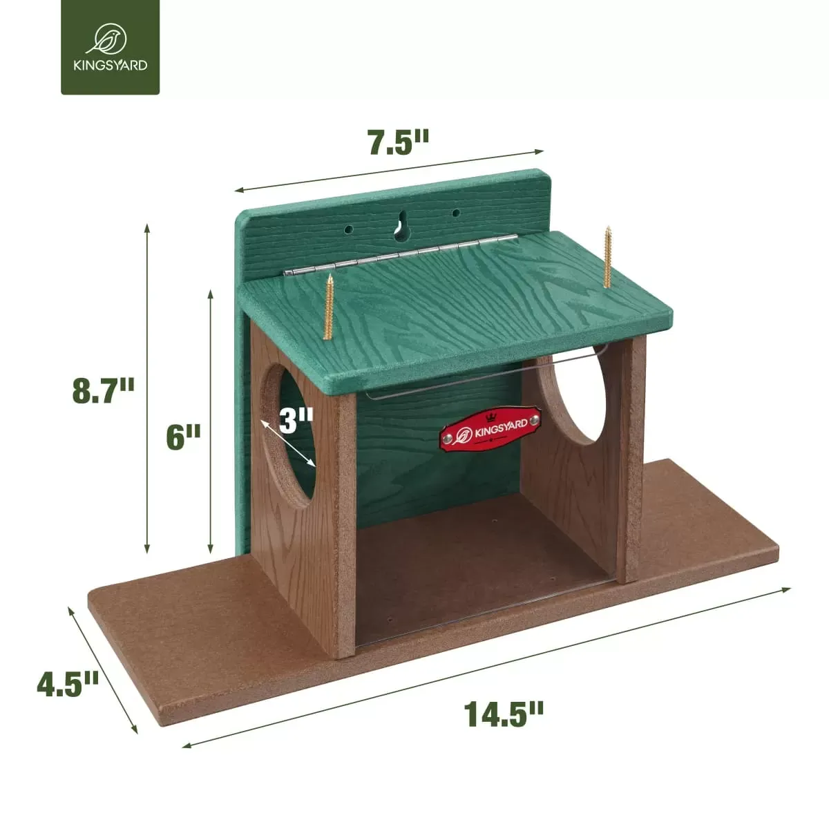 Kingsyard Large Capacity Squirrel Feeder Box with Double Corn Cob 3