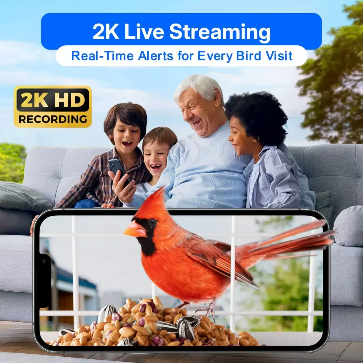 Green Titto Squirrel Proof Bird Feeder with Camera 5