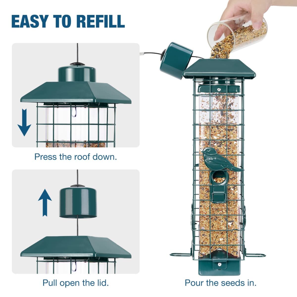 Kingsyard Squirrel-Proof Wild Bird Feeder 3