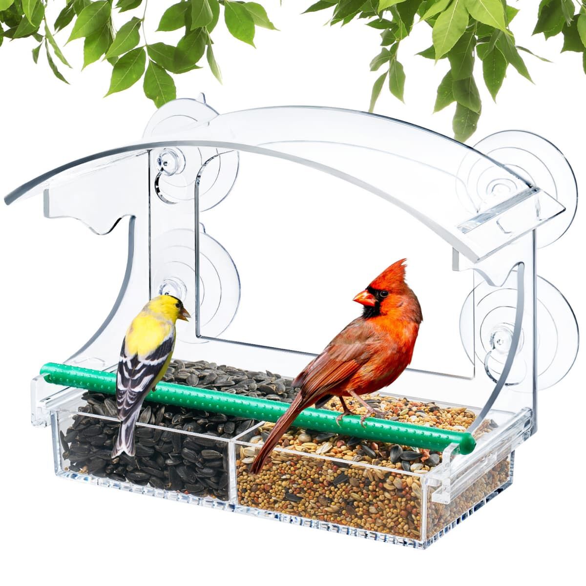 Kingsyard Transparent Acrylic Window Bird Feeder 2