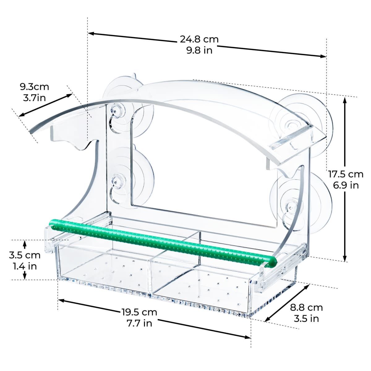 Kingsyard Transparent Acrylic Window Bird Feeder 3