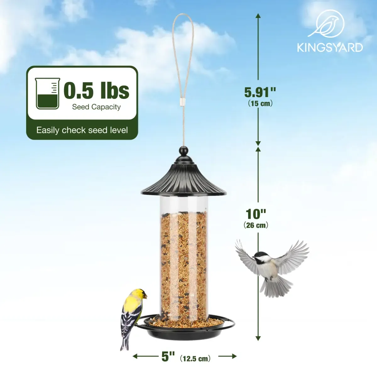 Kingsyard Chew-Proof Outdoor Metal Wild Bird Feeder 3
