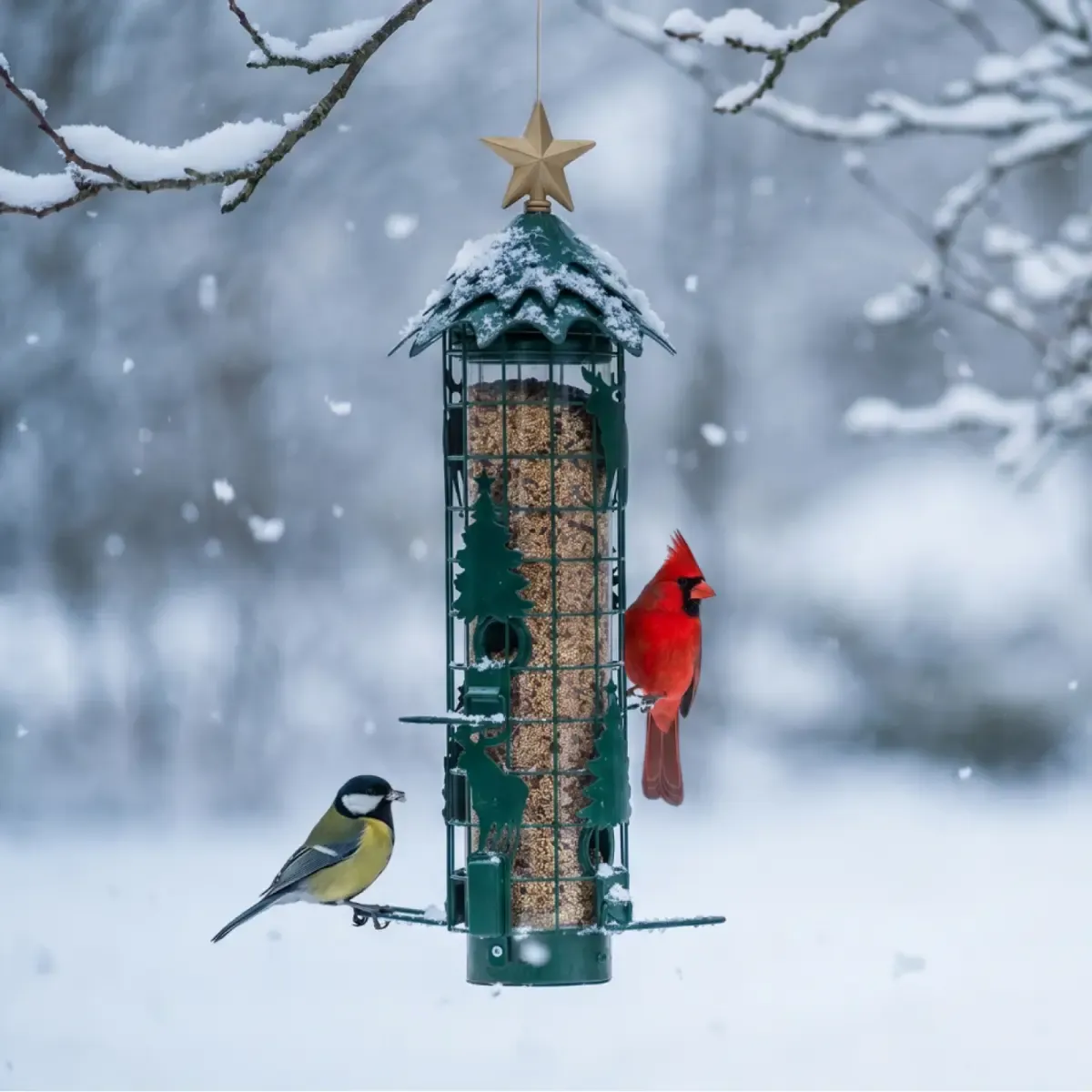 Kingsyard Squirrel Proof Outdoor Tube Wild Bird Feeder