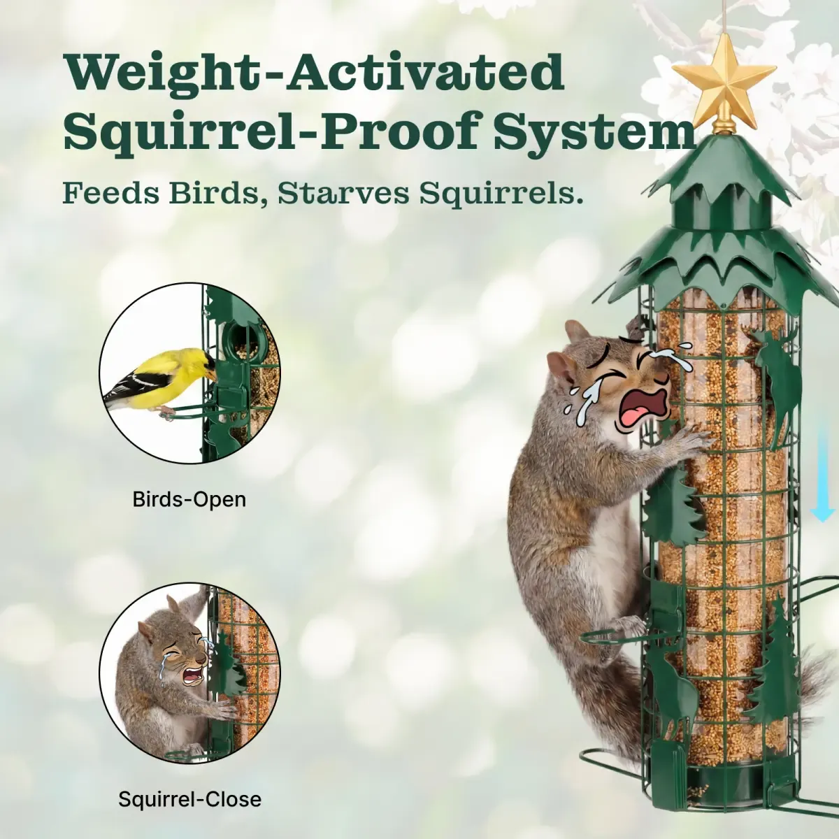 Kingsyard Squirrel Proof Outdoor Tube Wild Bird Feeder 4