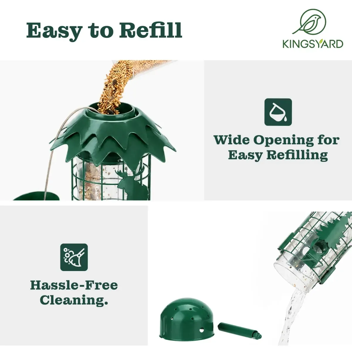 Kingsyard Squirrel Proof Outdoor Tube Wild Bird Feeder 5