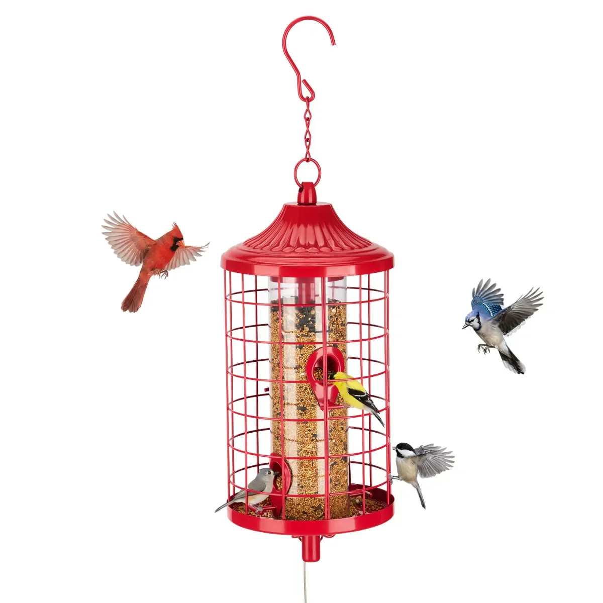 Kingsyard Squirrel Proof Caged Outdoor Wild Bird Feeder 2