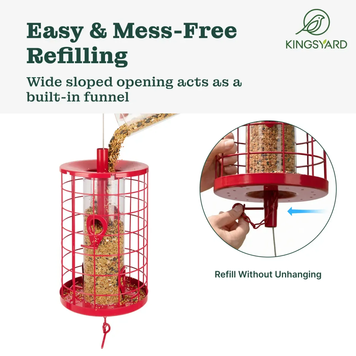 Kingsyard Squirrel Proof Caged Outdoor Wild Bird Feeder 4