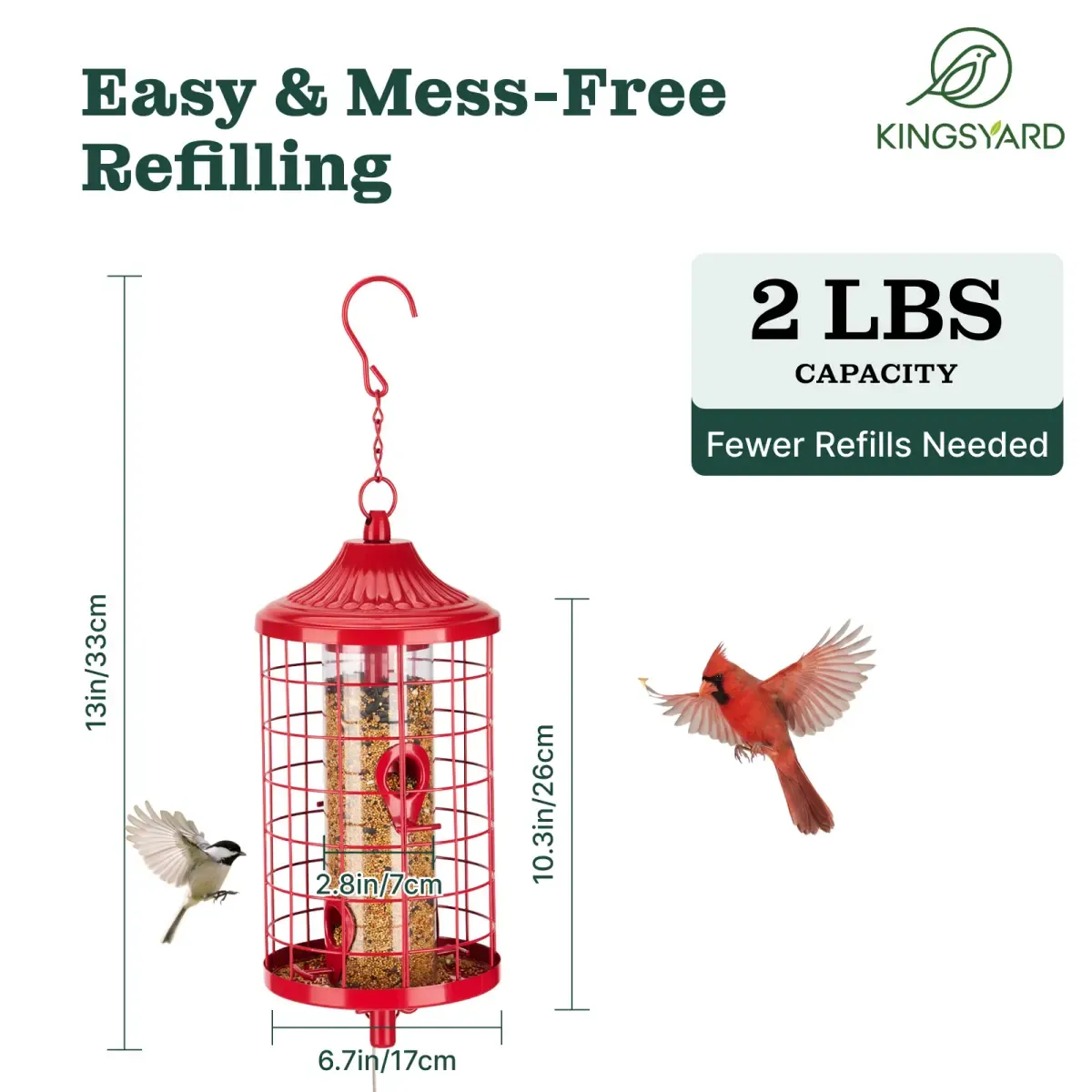 Kingsyard Squirrel Proof Caged Outdoor Wild Bird Feeder 6