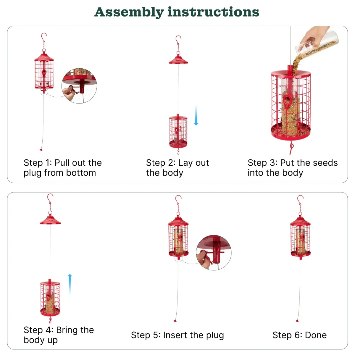 Kingsyard Squirrel Proof Caged Outdoor Wild Bird Feeder 8