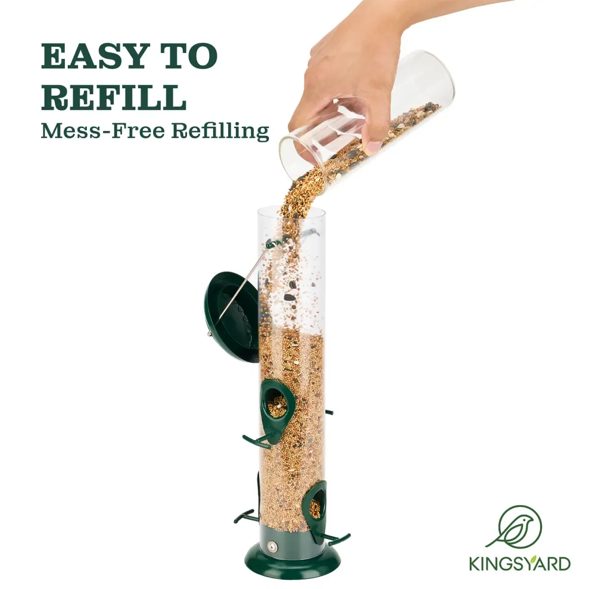 Kingsyard Metal Tube Bird Feeder for Outdoor Hanging 5