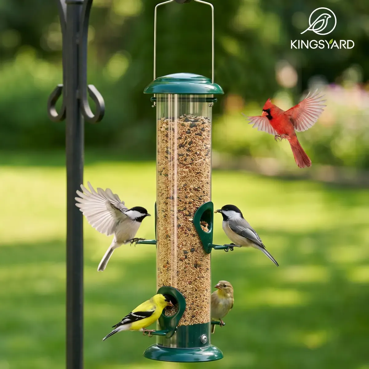 Kingsyard Metal Tube Bird Feeder for Outdoor Hanging 6