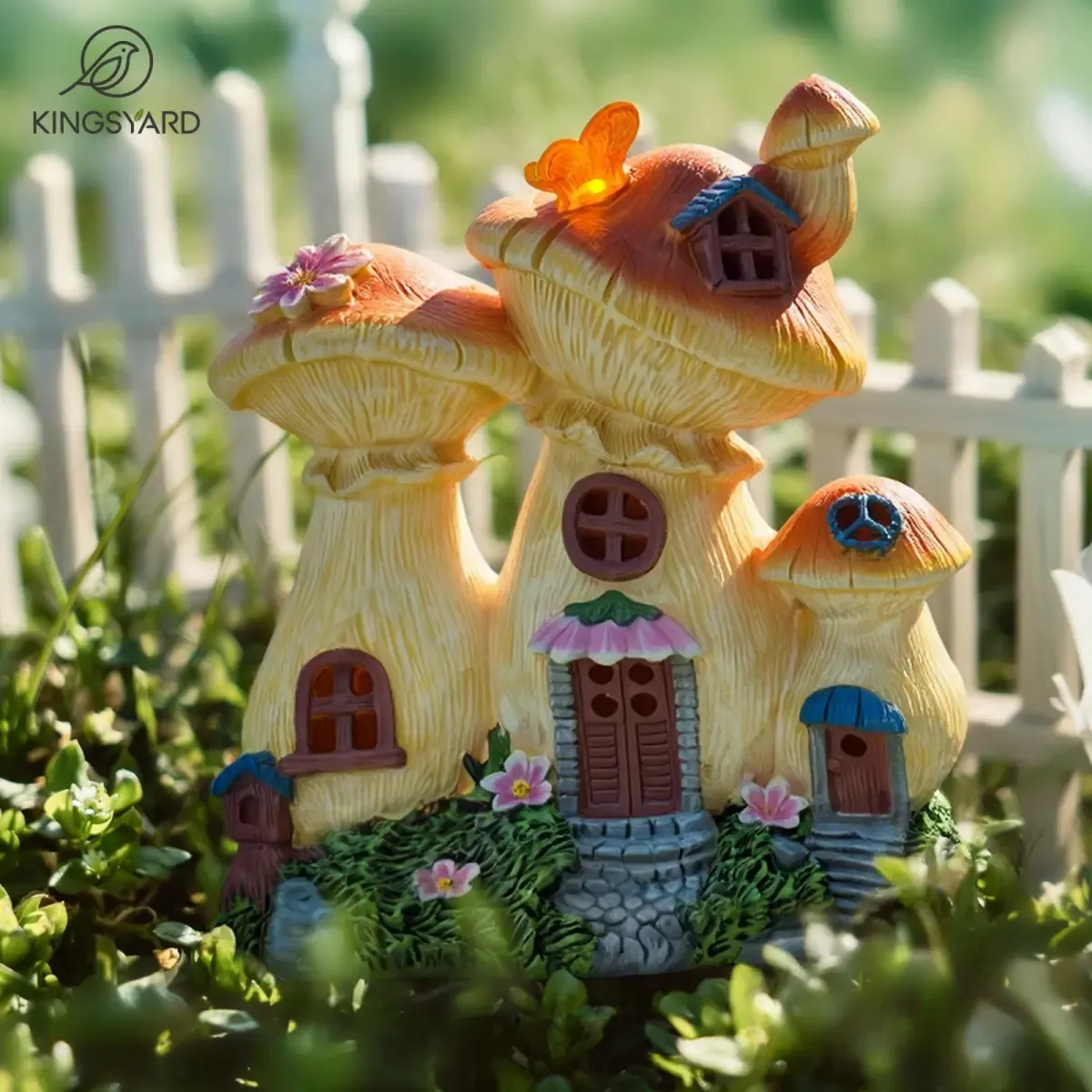 Kingsyard Solar Garden Statue Lights Mushroom Bird Fairy House Figurine 1 Kingsyard Solar Garden Statue Lights Mushroom Bird Fairy House Figurine 1