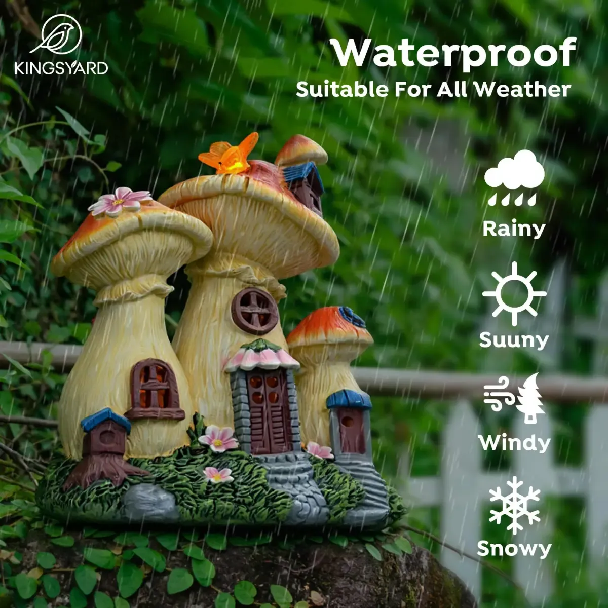 Kingsyard Solar Garden Statue Lights Mushroom Bird Fairy House Figurine 3 Kingsyard Solar Garden Statue Lights Mushroom Bird Fairy House Figurine 3