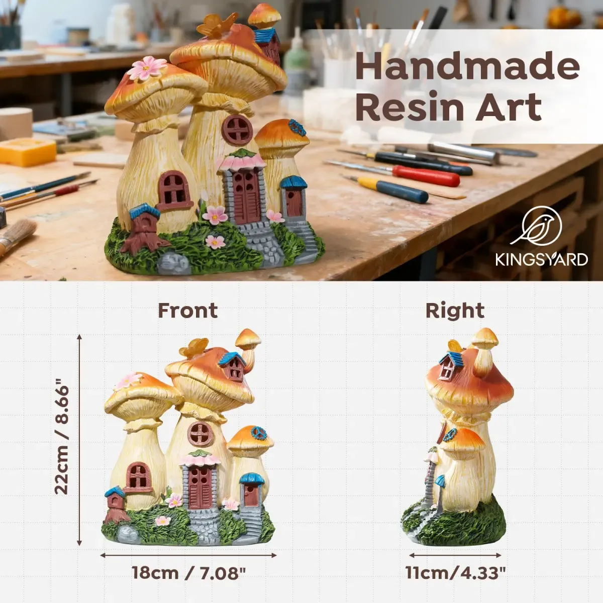 Kingsyard Solar Garden Statue Lights Mushroom Bird Fairy House Figurine 5 Kingsyard Solar Garden Statue Lights Mushroom Bird Fairy House Figurine 5